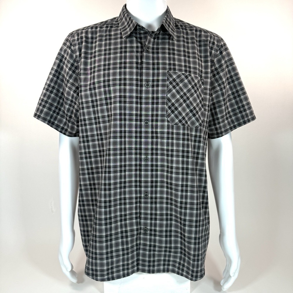 5.11 Tactical Shirt Mens Large Plaid Snap Button Gray Hiking Outdoor EDC